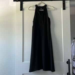Lulu’s Have Heart Black Sleeveless Halter Midi Dress Size S